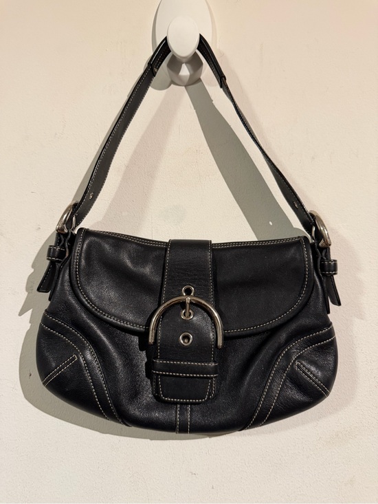 Coach Handbags - Coach soho Black Leather Buckle-Front Shoulder Bag